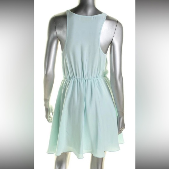 AMANDA UPRICHARD Chelsea 100% Silk Light Blue Aqua Teal Women's Mini Dress Small - Picture 6 of 6